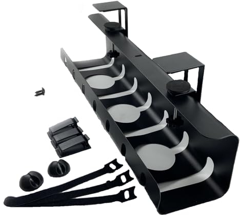 Under Desk Cable Management Tray no Drill Power Strips Basket Cable Racks Organizer Holder Wire Management for Home, Office, Internet Cafe, Kitchen Desk Tidying Up Cable Power Strip Plugs