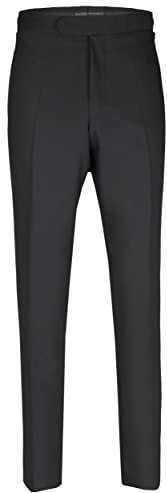Wilvorst Frack Hose Schwarz Neue Passform Slim LINE Hose mit Seidengalon ohne Bundfalte Größe 114