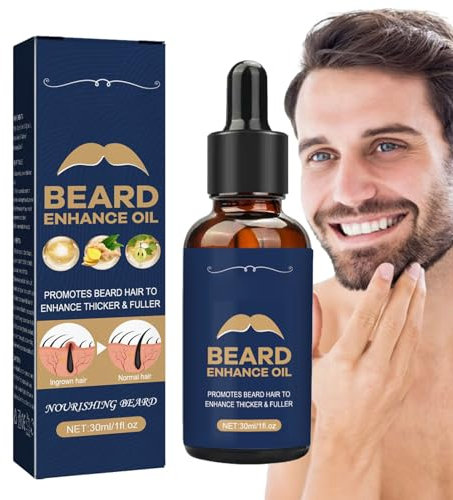 barbe, 30 ml d'huile essentielle romarin et gingembre, sérum naturel fortifiant pour barbe avec mélange unique pour hommes, garçons, adultes, épaississant et adoucissant, barbe soyeuse
