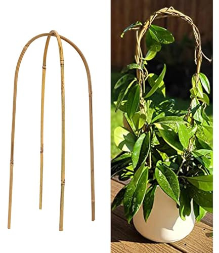 Treillis de Plantes en Bambou Naturel, Piquets de Treillis en u en Bambou Faits À La Main pour Jardin, pour Plantes en Pot, Fleurs Grimpantes et Vignes, Lierre, Plantation en Extérieur - Lot de 2(Size