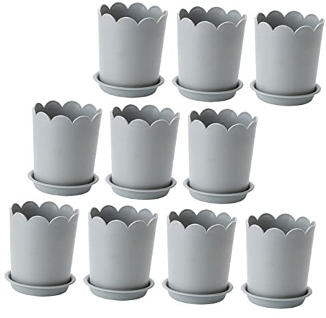 CAXUSD 10ensembles Pots De Fleurs Plastique avec Soucoupe De Pots De Plantation avec Perforations pour Orchidées Et Roses pour Balcons Et Jardins Petit
