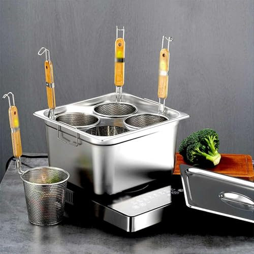 BTURYT Satz Von Einsätzen Für Kommerziellen Pasta Kochtopf Mit Deckel Geeigneter Edelstahl-Mehrzwecktopf 2 4 6 Löcher Zum Kochen Von Gemüse Meeresfrüchte Küche