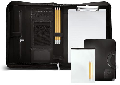 Pink Bunny Arts Schreibmappe A4 - Dokumentenmappe in hochwertiger Lederoptik - Konferenzmappe A4 inkl. Klemmbügel - Notizbuch Bürobedarf