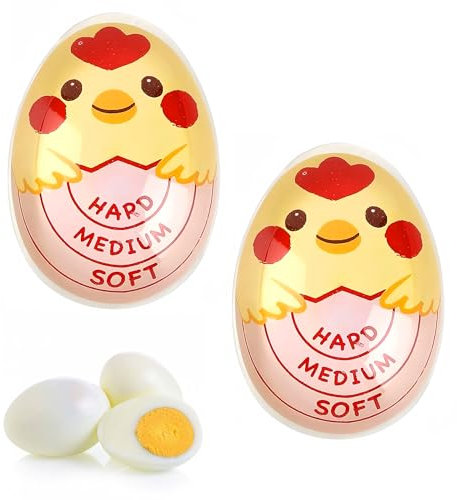 2 Pcs Egg Timer,Egg Timers For Boiling Eggs,Reusable and High-Resolution Egg Boiling and Boiled Egg Timer Heat Sensitive Safe Durable Kitchen Tool for Breakfast,Cooking Kitchen Home Use