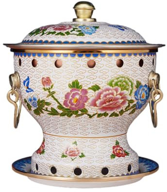 OYWEHECE Einzelne Person, Kleiner Kupfertopf, Alter Pekinger Kleiner Dicker Kuh-Hot Pot, Chinesischer Traditioneller Cloisonné-Hot Pot, Kommerzieller Alkoholanteil, Roter Kupfer-Hot Pot,F
