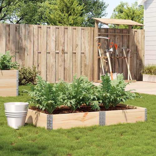 Sufrk Jardinière 150x100 cm Bois de pin Massif Jardiniere sur Pieds,Bac avec Treillis,Jardiniere Terrasse