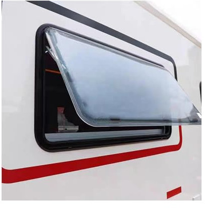 LVLDAWA Wohnmobil-Ausstiegsfenster, Notausstiegsfenster Mit Sichtschutzvorhang, Außenliegende Ausschiebbare Fensterlüftungsluke Für Wohnwagenanhänger(80x40cm)