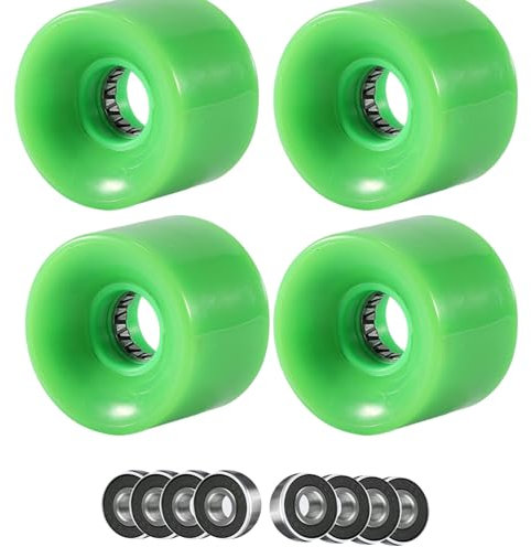 ANWEALTH 4er Set 65 mm Skateboard Räder Flash LED Cruising Longboard Räder 85A für Park oder Straße mit ABEC 9 Kugellager Set