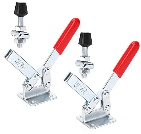 Morsetto a levetta per 2 pezzi per utensili manuali, morsetto a levetta Morsetto orizzontale rosso antiscivolo Morsetto orizzontale a sgancio rapido per tenere premuto l'utensile