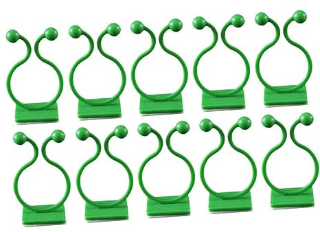 VANZACK 10 Stück Pflanzenstützclip aus Grünem Abs mit Einfachem Design zur Befestigung von Kletterpflanzen an Wänden für Ordentliche und Sichere Pflanzenhaltung