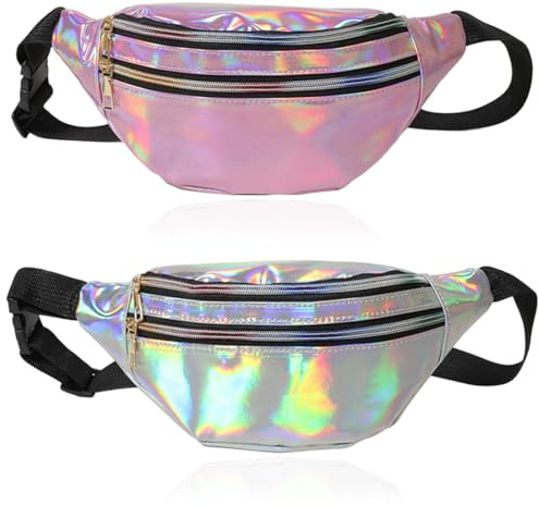 GGUFAY 2 Stück Bauchtasche Damen Gürteltasche Sport Wasserdicht Hüfttasche, Reißverschluss DREI Fächer, Verstellbarer Gurt Hüfttasche für Party Festival Sport Outdoor Reisen Unisex