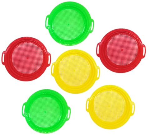 Warmhm 6pièces Kit Tamis à Sable Plastique Jouet Plage Garçon Fille Filtrage Manuel pour Creuser Et Séparer Le Sable Jouets Extérieurs Durables pour Garçon Fille