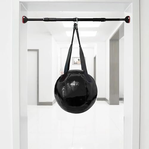 GTPBAO Punchingball Speedball Türboxsäcke mit Klimmzugstange, 7 Kg Kettlebell, Höhenverstellbar, Speed-Boxball für Erwachsene/Trainer, Schwarz(Bar 96-135cm/37.8-53.1in)