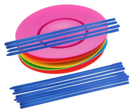 Garneck 6pezzi Piatto Rotante Bastoncini Per Giocolieri Accessori Per Spettacoli Circensi Forniture Per Feste Di Halloween Di Oggetti Di Scena Coinvolti