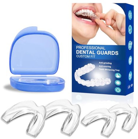 Knirscherschiene für Nacht,2 Größen Schnarchschiene,4 Formbare Mundschutz zum Zähneknirschen,Effektiv Knirscherschiene,Wiederverwendbar Zahnschiene für Anti Schnarch