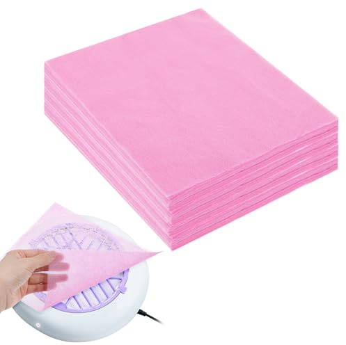 Lot de 400 feuilles de papier filtrant jetable pour collecteur de poussière d'ongles - Feuilles de papier portable pour salon de manucure - Accessoires (rose)