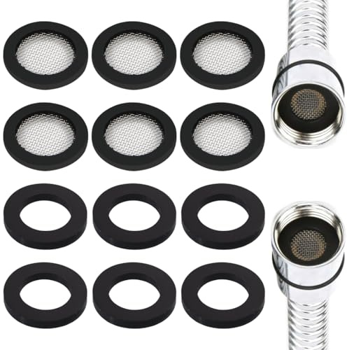 DOKRIN Rondelles pour robinets et valves,12 pièces de robinet 4 points tampons en caoutchouc joints en silicone transparent tuyau de cuisine accessoires de douche joints avec joints de filtre