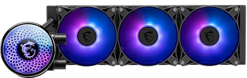 MSI MAG Coreliquid A12 360 - AIO ARGB CPU Liquid Cooler - 360mm Radiator - LGA 1700 Ready - Double Ball Bearring120mm ARGB PWM Fans x3, Rotatable Blockhead, LGA 1700/1851, AM5 / AM4, Black