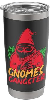 Garden Gnome Costume Gnomes Gangster Gnome Stainless Steel Insulated Tumbler