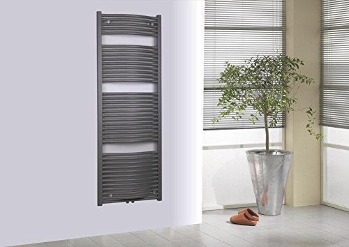 Badheizkörper Design München 2 anthrazit/moonstone-grau Marke Szagato HxB 177 x 60 cm 1471 Watt/Badheizkörper gerade Handtuchwärmer Handtuchtrockner Röhrenheizkörper Rohrheizkörper Mittelanschluss