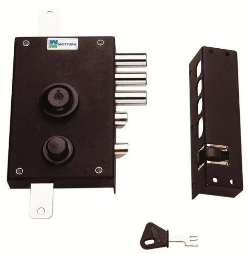 Mottura Serratura Elettrica di Sicurezza Art. 30.E30 Destra Verniciata Nero Chiave Minimalista per Interni (056958)