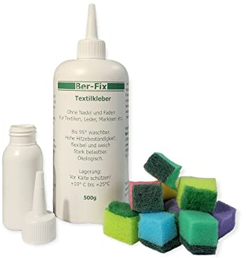Ber-Fix 500g Textilkleber – Weich, flexibel & transparent – Waschmaschinenfester Stoffkleber für alle Naturfasern