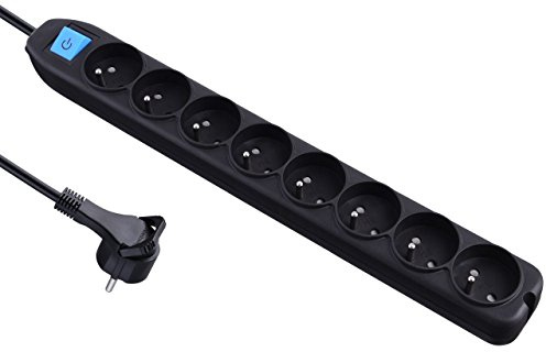 Electraline 32055 Bloc Multiprise 8 Prises avec interrupteur - câble 1,5 m