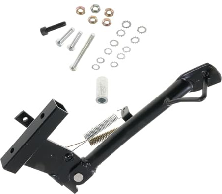 2EXTREME Seitenständer schwarz kompatibel mit Aprilia SR 50, SR50 Funmaster | kompatibel mit Aprilia SR50 2000 Racing, Di-Tech 50ie RL; Stahl, schwarz, inkl. Befestigungsmaterial und Feder, für Roller