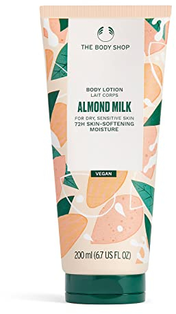The Body Shop Almond Milk (1x 200ml), Body Moisturiser with Shea Butter, Body Cream for Dry Sensitive Skin, 72H Nourishing Moisture, Body Care, Non-Greasy Vegan Formula, Dermatologically Tested