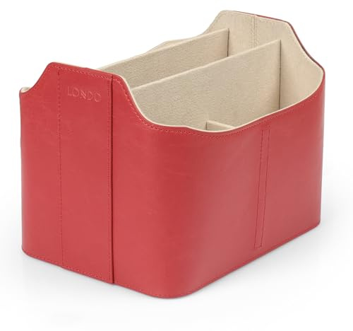 Londo Leder Fernbedienung Organizer und Halter mit Tablet Fach, Fernbedienungshalter - Multifunktion Aufbewahrung