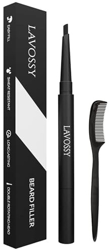 LAVOSSY Bartfüllerstift, füllen und definieren Sie Ihren unregelmäßigen Bart mit dem Bartstift, wasserfester Bartstift für Herren, mehrfarbig