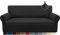 Granbest Stretch Sofa Cover 3 Seater Super Soft Spandex Sofa Slipcover for Dogs Pet Couch Cover Furniture Protector with Elastic Bottom(3 Seater,Black)