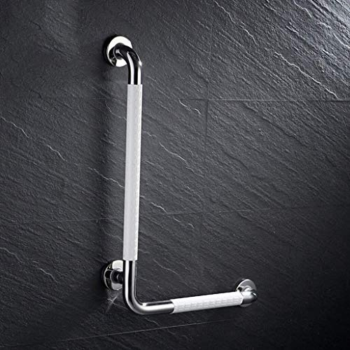 Sicherheitsstange für Haltegriffe im Badezimmer, L-förmige Haltegriffe for Badewannen und Duschen, Handlauf for Badezimmer aus Poliertem Chrom-Edelstahl Sicherheitsstützschiene zur Wandmontage for Ält