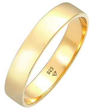 Kuzzoi Anillo para hombre (4,5 mm) hecho a mano, anillo de plata de ley 925 chapado en oro, anillo de compromiso, anillo de amistad, anillo de hombre