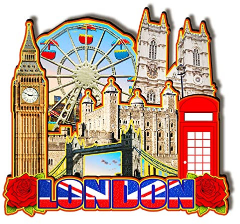 England London Holzmagnet, 3D-Kühlschrankmagnete, Reise-Sammlerstück, Souvenirs, Dekorationen, handgefertigtes Handwerk, 2