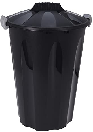 Spetebo Maxitonne 40L mit Deckel - schwarz | Universaltonne, Mülltonne, Abfalleimer, Mülleimer