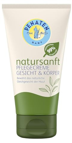Penaten natursanft Pflegecreme Gesicht & Körper (75 ml), parfümfreie Baby Feuchtigkeitscreme mit Bio-Aloe Vera & Sheabutter für sensible Babyhaut