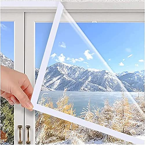 Window Insulation Film,Window Insulation Film Cuttable Dustproof Soft Glass Windscreen Noise Reduction Bedroom Transparent Tarpaulin65x80cm(25.6x31.5in) White