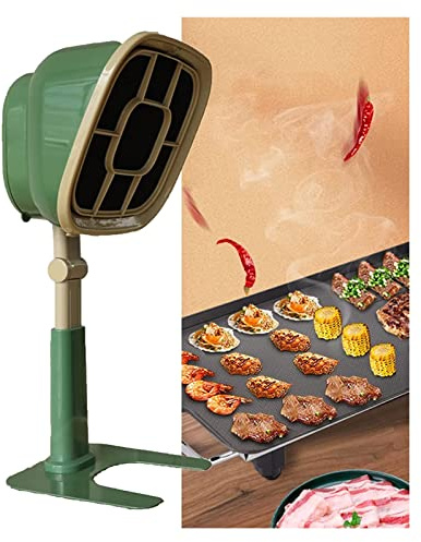 Desktop Cooker Hood, 66 ° Angle Adjustable, 6-Segment Height Adjustment, Easy To Clean, 3200 RPM Range ​Hood for Home, Kitchen, Hot Pot, BBQ (Color : Green)