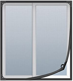 Magnetisches Moskitonetz für Fenster, Haushalt, selbstsandiges Fenster, magnetischer Saugmagnet, Fensternetz, Anti-Moskito-Fenstergitter, 125 cm x 150 cm, Whitenet brauner Rahmen