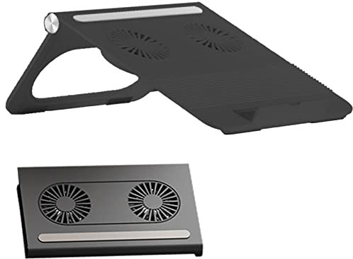 fanelod Laptop Cooling Stand, Silicone Laptop Cooling Pad, Portable Slim Laptop Cooling Stand Holder Riser with 2 Quiet Fans Compatible for Cooling Pad for all Laptops And Notepads