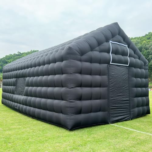 Large Black Inflatable Disco Party Cube Wedding Event Mobile Portable Inflatable Night Club Tent Pavilion for Backyard/Outdoor Events (29.5ft x 16.5ft)