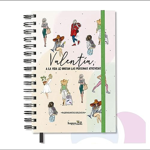 HappyMots Agenda escolar 2023 2024 - Agenda 2023 2024 semana vista - Agenda 2023 2024 español | Agenda semanal ilustraciones - Incluye planificador, calendario y stickers - Vuelta al cole