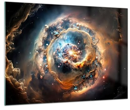 ARTTOR Bilder auf Glas 70x50cm Wandbild Glasdruck Weltraum - 5808 | Universum Kosmos Galaxis Klein Modern Dekoration Wohnzimmer Schlafzimmer Küche Wanddeko Kunstdruck Art Wall Decor ARTTOR