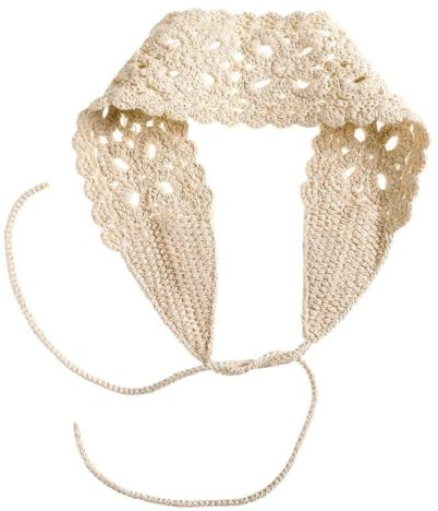 Boho Häkel Stirnband für Damen,Blumenmuster Haarbänder,Häkel Kopfwickel Haarband,Haarreif,Haarschmuck für Party Dekorationen Kostüm,Maskerade,Cosplay,Frauen und Mädchen,Beige