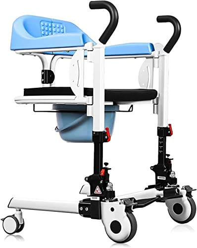 Einfach zusammenklappbarer Transfer-Lift-Rollstuhl mit 180° geteiltem Sitz und weichem Kissen, tragbare Hebehilfe für ältere Menschen, Belastung 264 Pfund
