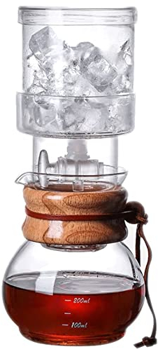 GUOQDAMI Caffettiera creativa a freddo, caffettiera con gocciolatore regolabile, caffettiera a sifone in vetro borosilicato per l'home office Caffettiera Pour Over