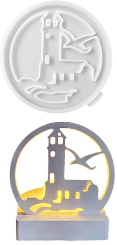 Silikonform Kerzenhalter Silikonformen Gießformen Kerzen Formen Silikon Gießformen Gießform Kerzenhalter Silikonform Weihnachten Kerzenformen zum Gießen (Leuchtturm)