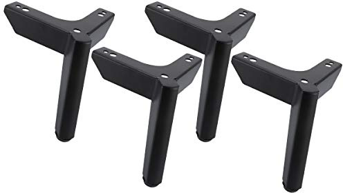 Btowin VCF 5 Inch / 12cm Metal Furniture Legs, 4Pcs Modern Metal Diamond Triangle Furniture Feet Black Sofa Leg Cabinet Leg DIY Replacement Support Leg for Table Cabinet Kitchen TV Stand Desk