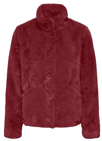 ONLY Onlnewvida Life - Chaqueta de piel sintética para mujer, rojo oscuro, x_l